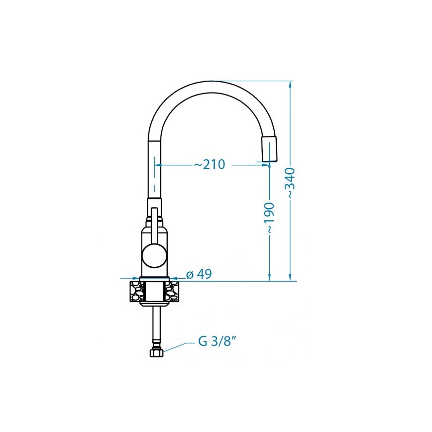 ALVEUS 1144433 - Pipa za umivalnik z gibljivo roko MINTAS 34 cm mat črna