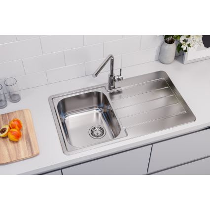 ALVEUS 1144640 - Kuhinjsko korito LINE 86x50 cm mat jeklo/satin, brez ekscentričnega