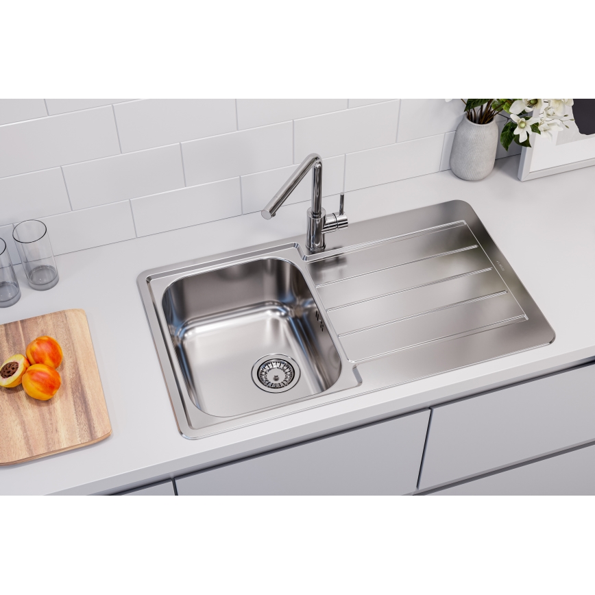 ALVEUS 1144640 - Kuhinjsko korito LINE 86x50 cm mat jeklo/satin, brez ekscentričnega