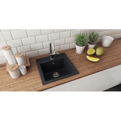 ALVEUS 1149113 - Kuhinjsko korito GEM 50x50 cm granit/črna