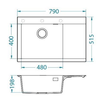 ALVEUS 1149300 - Kuhinjsko pomivalno korito PURE 79x51,5 cm granit/siva