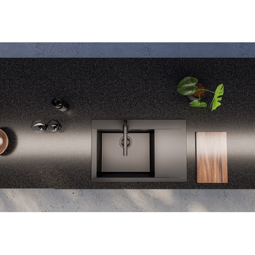ALVEUS 1149305 - Kuhinjski pomivalnik PURE 79x51,5 cm graniten/črna