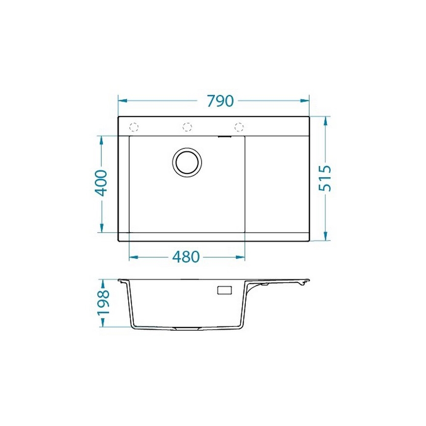 ALVEUS 1149503 - Pomivalno korito PURE 79x51,5 cm granit/črna