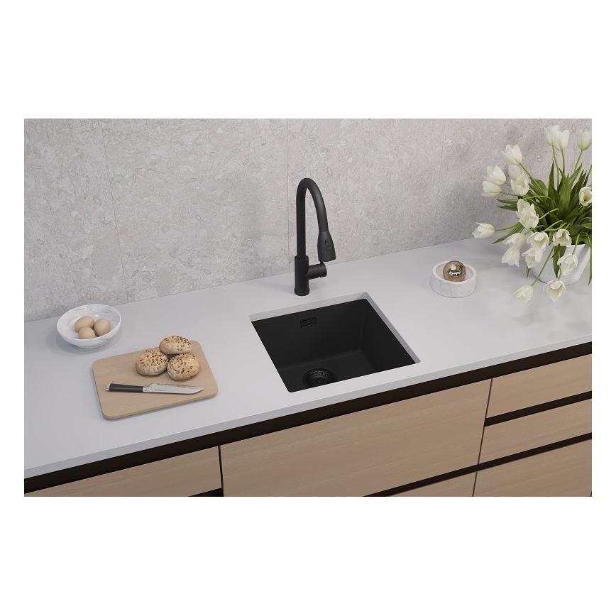 ALVEUS 1150048 - Kuhinjsko pomivalno korito OMNI 45x45 cm granit/črna