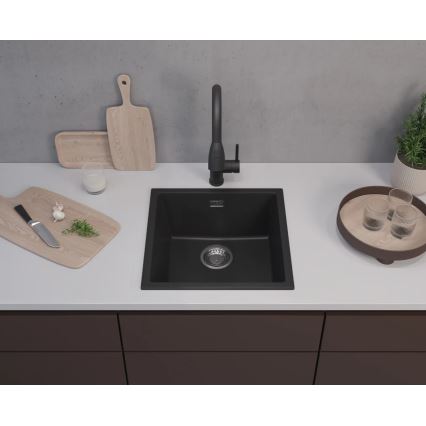 ALVEUS 1150048 - Kuhinjsko pomivalno korito OMNI 45x45 cm granit/črna