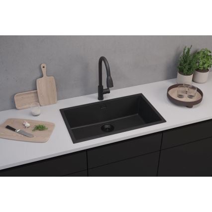 ALVEUS 1150064 - Kuhinjski pomivalnik OMNI 75x45 cm granit/črna