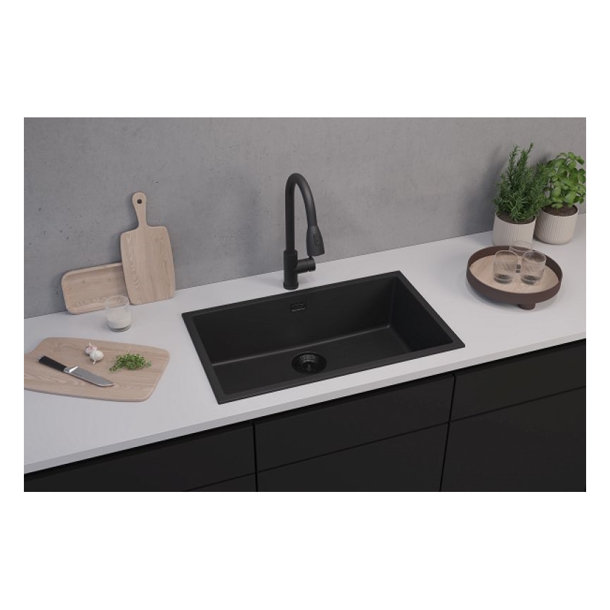 ALVEUS 1150064 - Kuhinjski pomivalnik OMNI 75x45 cm granit/črna
