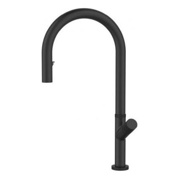 ALVEUS 1150908 - Pipa za pomivalno korito z izvlečnim pršilnikom SWAN 44,9 cm črna