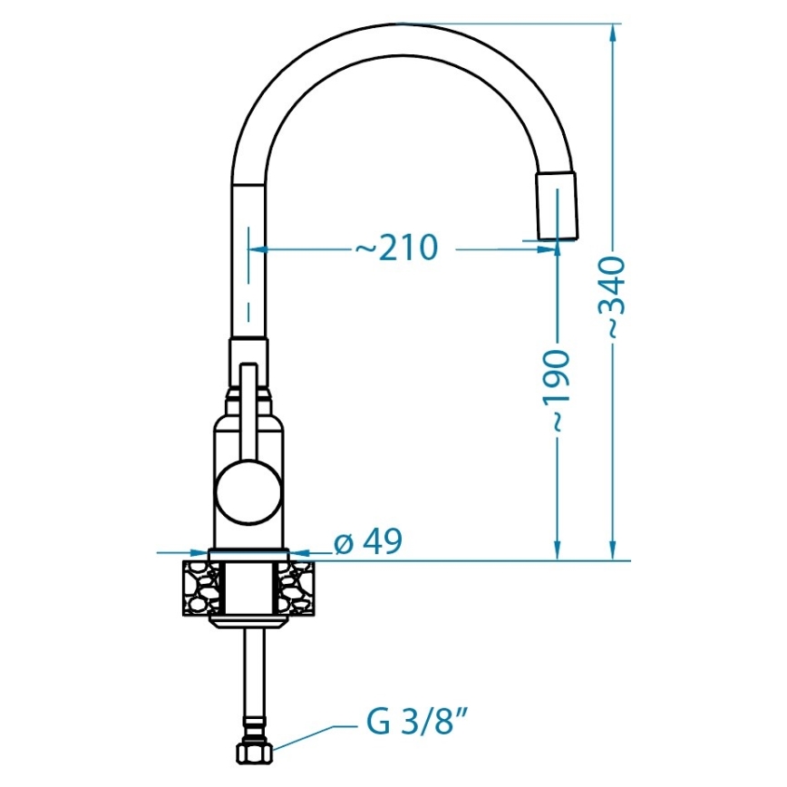 ALVEUS SETA23197 - Kuhinjski sudoper CADIT 59x50 cm + baterija za sudoper s fleksibilnom ručkom MINTAS 34 cm granit/mat crna