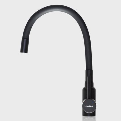 ALVEUS SETA23232 - Kuhinjsko korito CADIT 86x50 cm + pipa z fleksibilnim izlivom MINTAS 34 cm, granit/mat črna