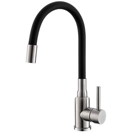 ALVEUS SETA24019 - Kuhinjski umivalnik CLASSIC 80x60 cm + baterija MINTAS 34 cm s fleksibilnim vratom čelik/črna