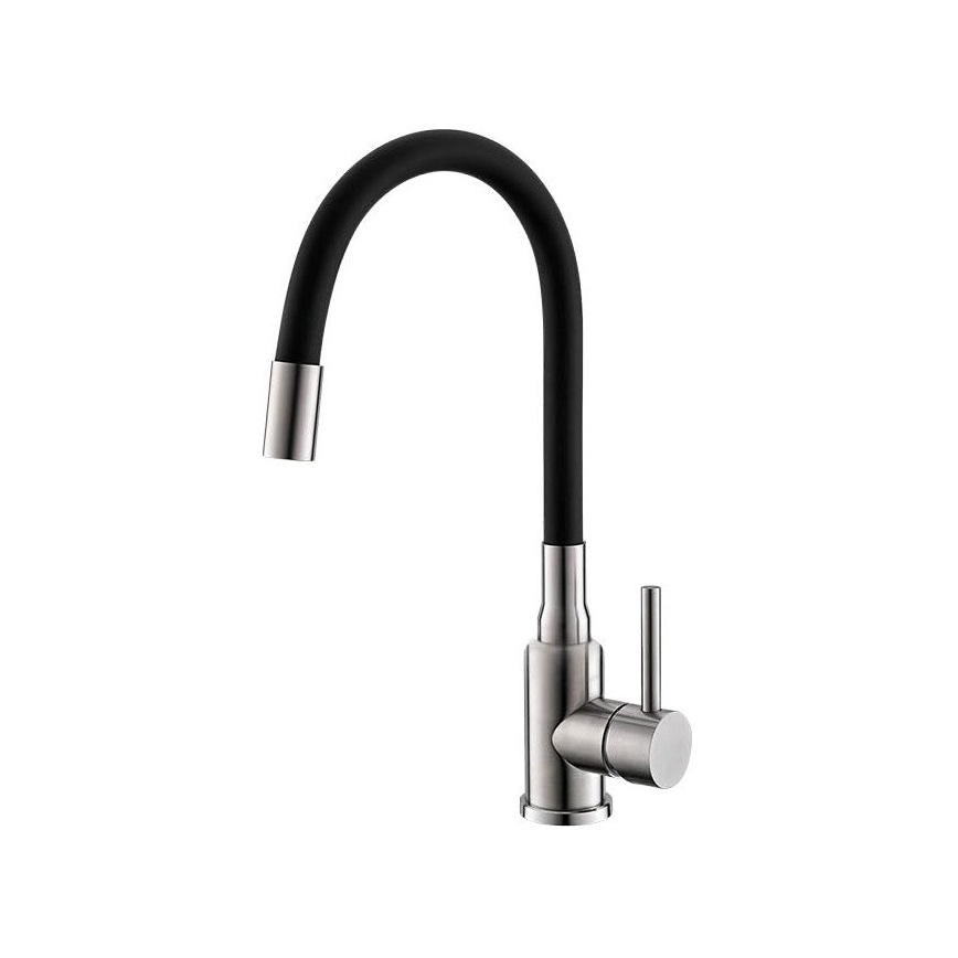 ALVEUS SETA24019 - Kuhinjski umivalnik CLASSIC 80x60 cm + baterija MINTAS 34 cm s fleksibilnim vratom čelik/črna
