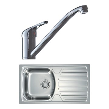 ALVEUS SETA259 - Kuhinjski umivaonik BASIC 78x43,5 cm + baterija RIVIERA 14,8 cm satin/lesklý chrom