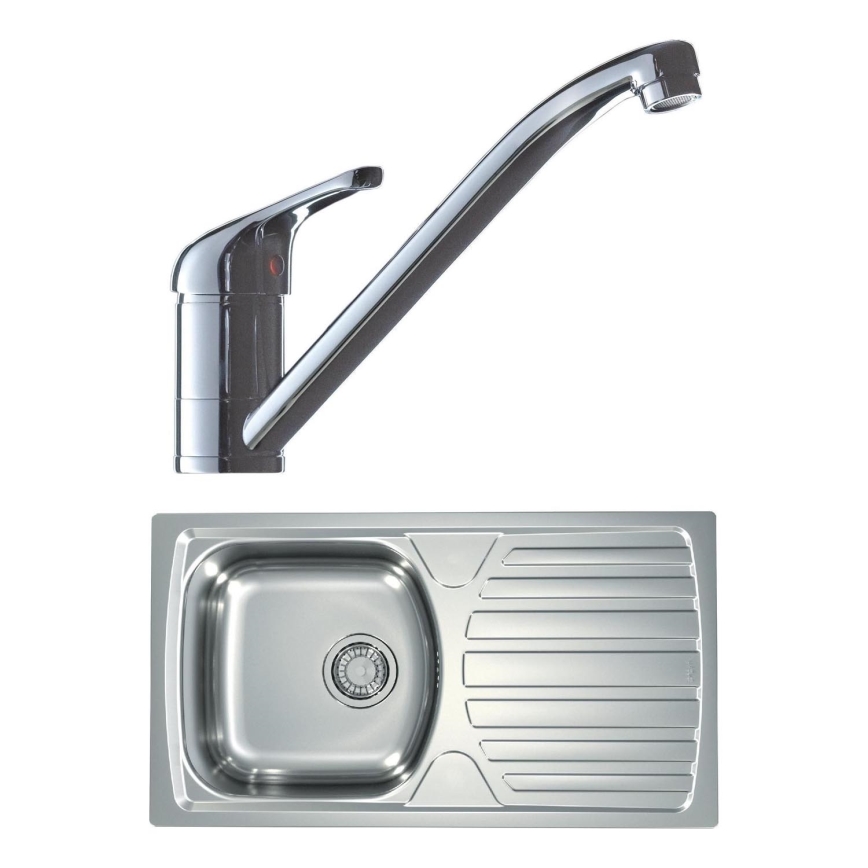 ALVEUS SETA259 - Kuhinjski umivaonik BASIC 78x43,5 cm + baterija RIVIERA 14,8 cm satin/lesklý chrom