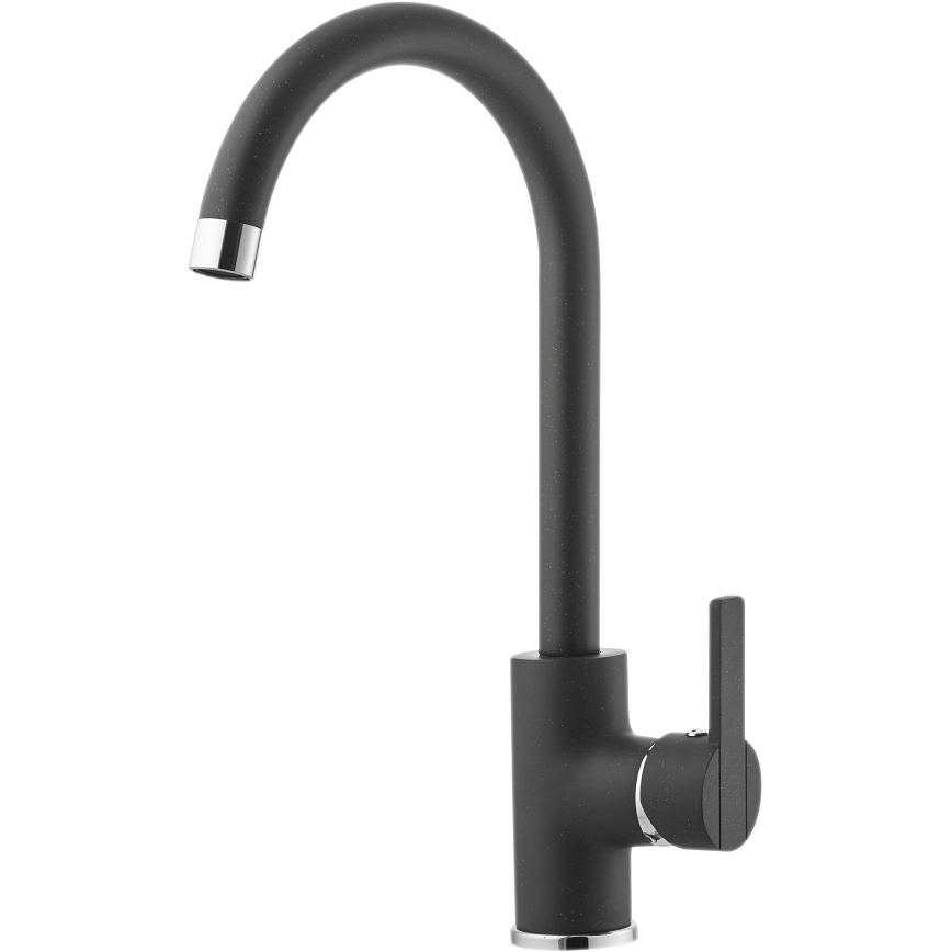 ALVEUS SETA737 - Kuhinjska korita CORTINA 50x45 cm + armatura s fleksibilnim rogom TONIA 29,5 cm granit/mat crna