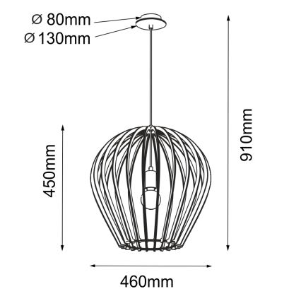 Amplex - Viseča svetilka na kablu 1xE27/20W/230V črna