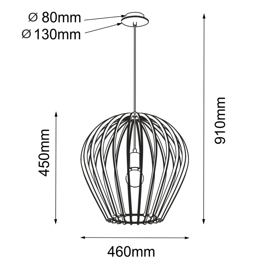 Amplex - Viseča svetilka na kablu 1xE27/20W/230V črna