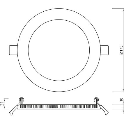 APLED - LED Kopalniška vgradna svetilka RONDO LED/12W/230V IP54 175 mm