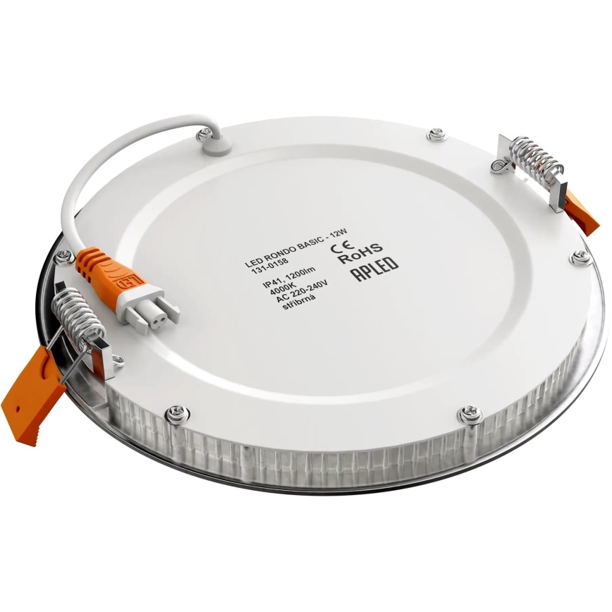 APLED - LED Kopalniška vgradna svetilka RONDO LED/12W/230V IP40 pr. 17 cm mat krom