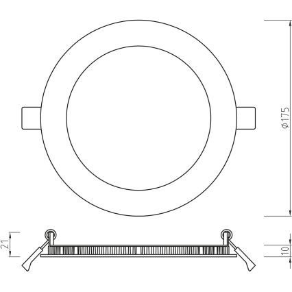 APLED - LED Kopalniška vgradna svetilka RONDO LED/12W/230V IP54 175 mm