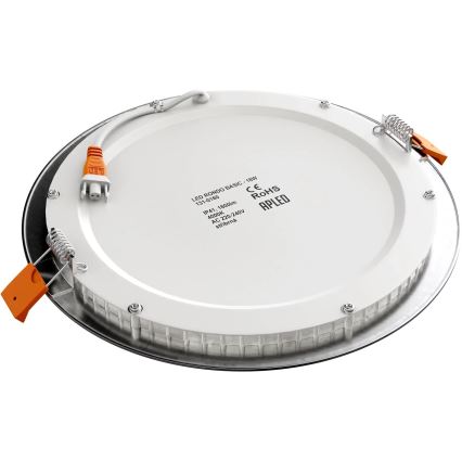 APLED - LED Kopalniška vgradna svetilka RONDO LED/18W/230V IP40 pr. 22,5 cm mat krom