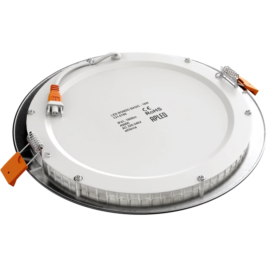 APLED - LED Kopalniška vgradna svetilka RONDO LED/18W/230V IP40 pr. 22,5 cm mat krom