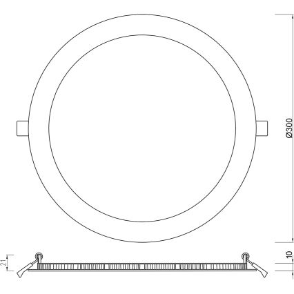 APLED - LED Kopalniška vgradna svetilka RONDO LED/24W/230V IP41 300 mm