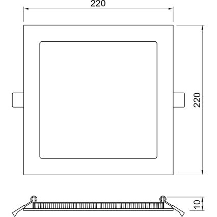 APLED - LED Kopalniška vgradna svetilka SQUARE LED/18W/230V IP41 220x220 mm