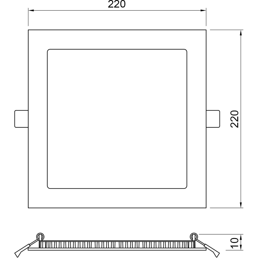 APLED - LED Kopalniška vgradna svetilka SQUARE LED/18W/230V IP41 220x220 mm