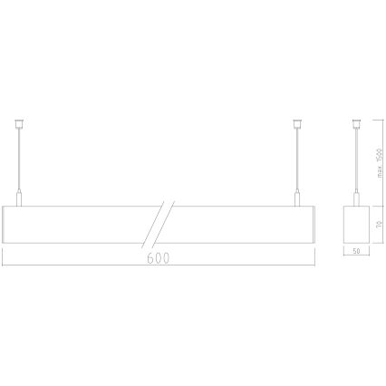 APLED - LED Lestenec na vrvici LOOK LED/23W/230V 4000K 60 cm srebrna