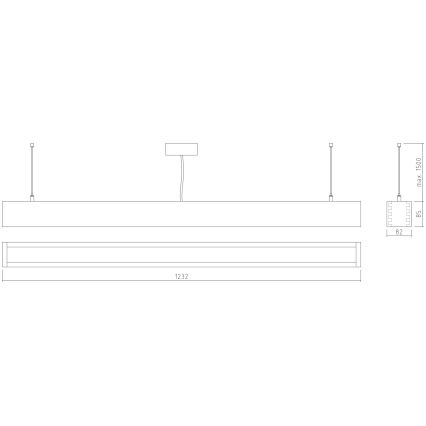 APLED - LED Lestenec na vrvici LOOK LED/36W/230V 4000K 120 cm hrast