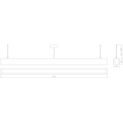 APLED - LED Lestenec na vrvici LOOK LED/48W/230V 4000K 150 cm hrast