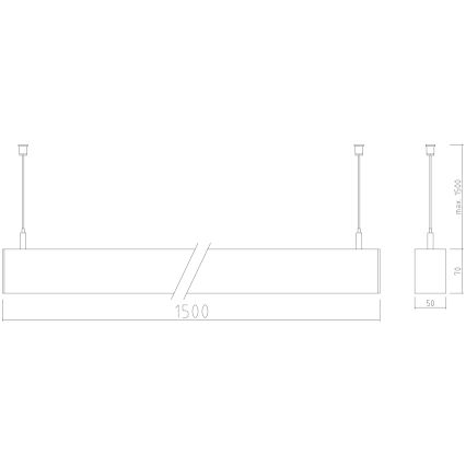 APLED - LED Lestenec na vrvici LOOK LED/58W/230V 4000K 150 cm srebrna