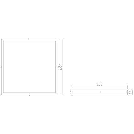 APLED - LED Nadgradni panel QUADRA LED/40W/230V 4000K 60x60cm IP41