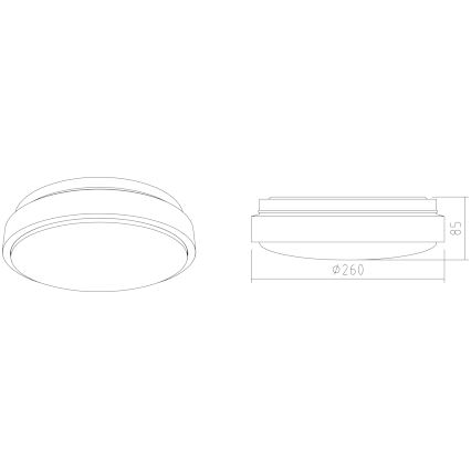 APLED - LED Stropna svetilka LENS PP TRICOLOR LED/12W/230V IP41 2700 - 6500K 825lm