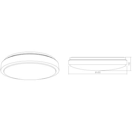APLED - LED Stropna svetilka LENS PP TRICOLOR LED/36W/230V IP41 2700 - 6500K 2520lm
