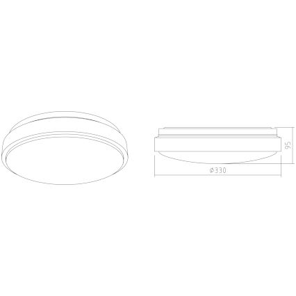 APLED - LED Stropna svetilka s senzorjem LENS PP TRICOLOR LED/18W/230V IP44 2700 - 6500K 1210lm