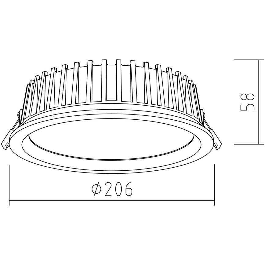 APLED - LED Vgradna svetilka RONDO WOODLINE LED/12W/230V 3000K pr. 20 cm pepel trden les