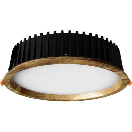 APLED - LED Vgradna svetilka RONDO WOODLINE LED/18W/230V 3000K pr. 26 cm pepel trden les