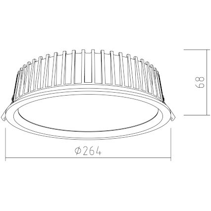 APLED - LED Vgradna svetilka RONDO WOODLINE LED/18W/230V 4000K pr. 26 cm pepel trden les