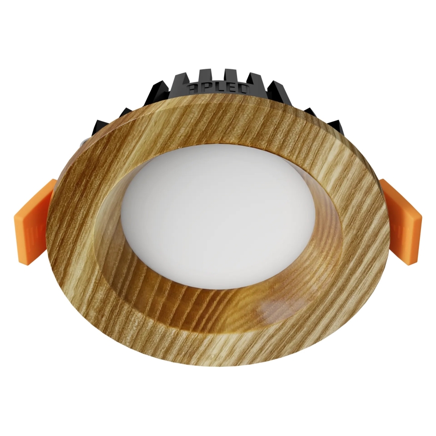 APLED - LED Vgradna svetilka RONDO WOODLINE LED/3W/230V 4000K pr. 9 cm pepel trden les
