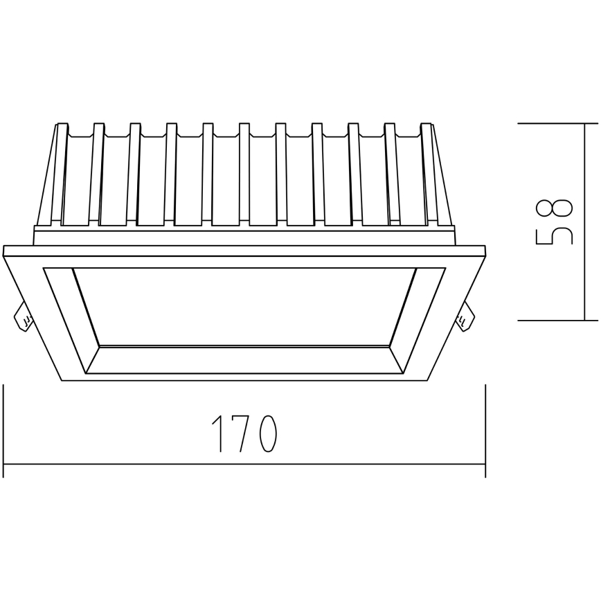 APLED - LED Vgradna svetilka SQUARE WOODLINE LED/12W/230V 4000K 17x17 cm bor trden les
