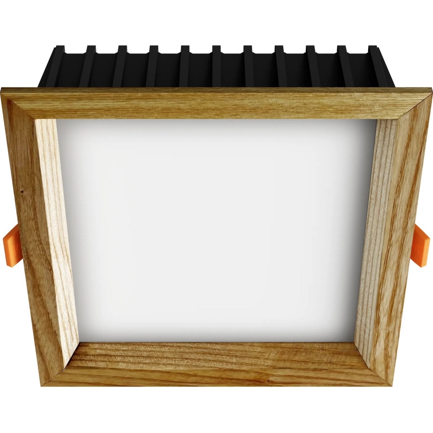 APLED - LED Vgradna svetilka SQUARE WOODLINE LED/12W/230V 4000K 17x17 cm pepel trden les