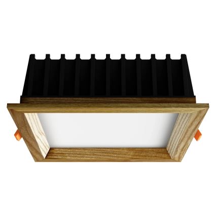 APLED - LED Vgradna svetilka SQUARE WOODLINE LED/12W/230V 4000K 17x17 cm pepel trden les
