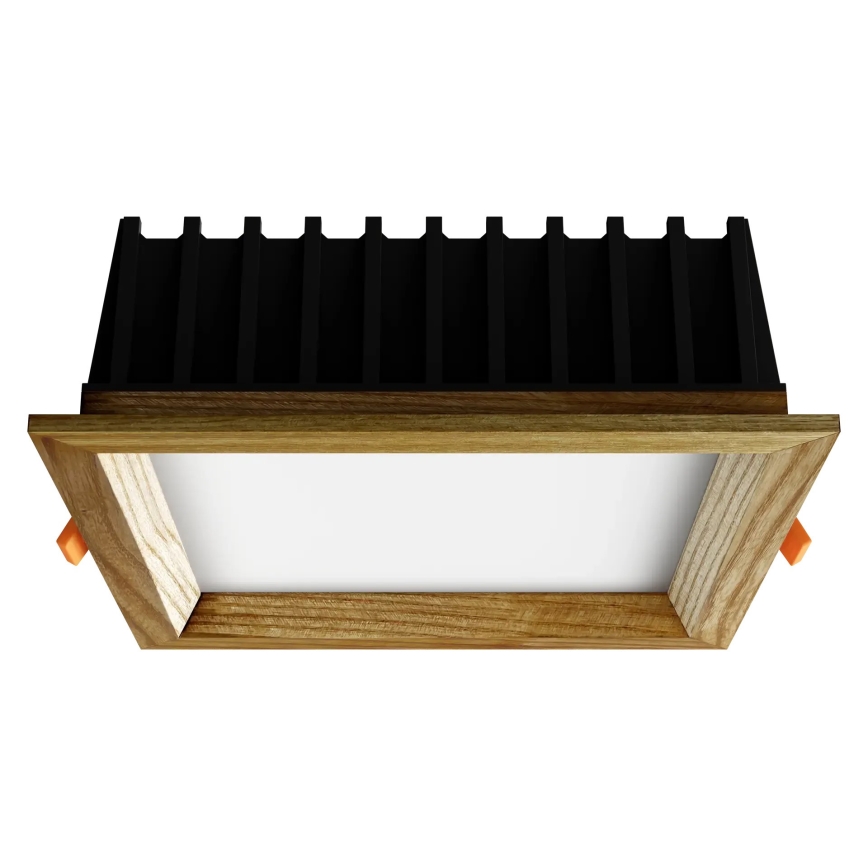 APLED - LED Vgradna svetilka SQUARE WOODLINE LED/12W/230V 4000K 17x17 cm pepel trden les