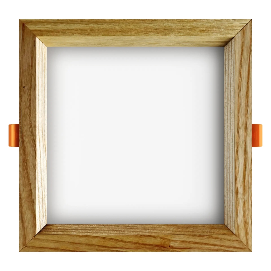 APLED - LED Vgradna svetilka SQUARE WOODLINE LED/12W/230V 4000K 17x17 cm pepel trden les