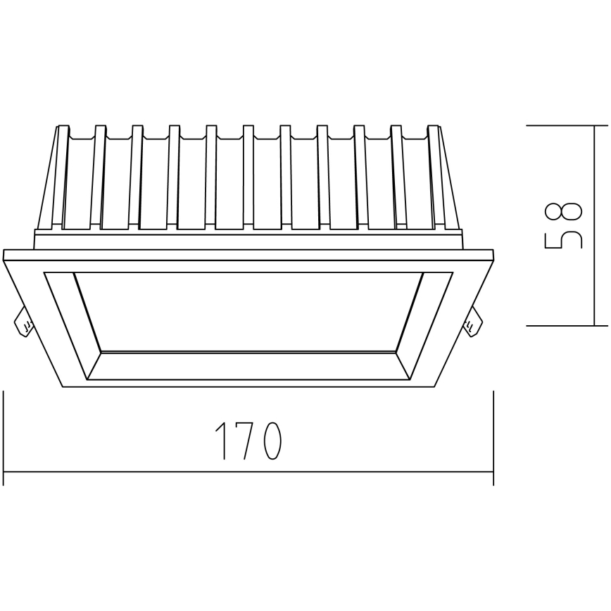APLED - LED Vgradna svetilka SQUARE WOODLINE LED/12W/230V 4000K 17x17 cm pepel trden les