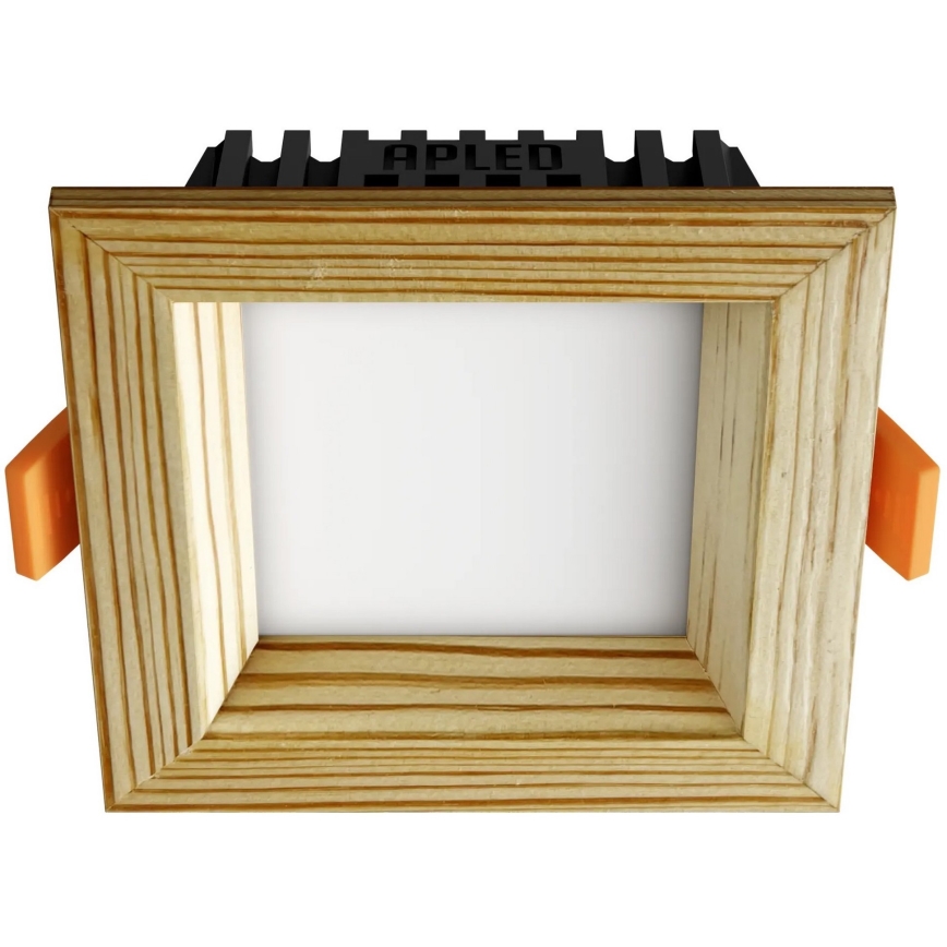 APLED - LED Vgradna svetilka SQUARE WOODLINE LED/3W/230V 3000K 9x9 cm bor trden les