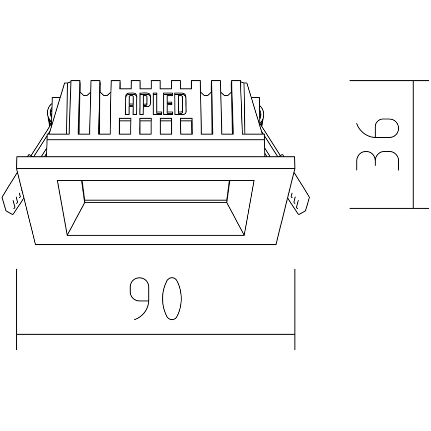 APLED - LED Vgradna svetilka SQUARE WOODLINE LED/3W/230V 3000K 9x9 cm pepel trden les