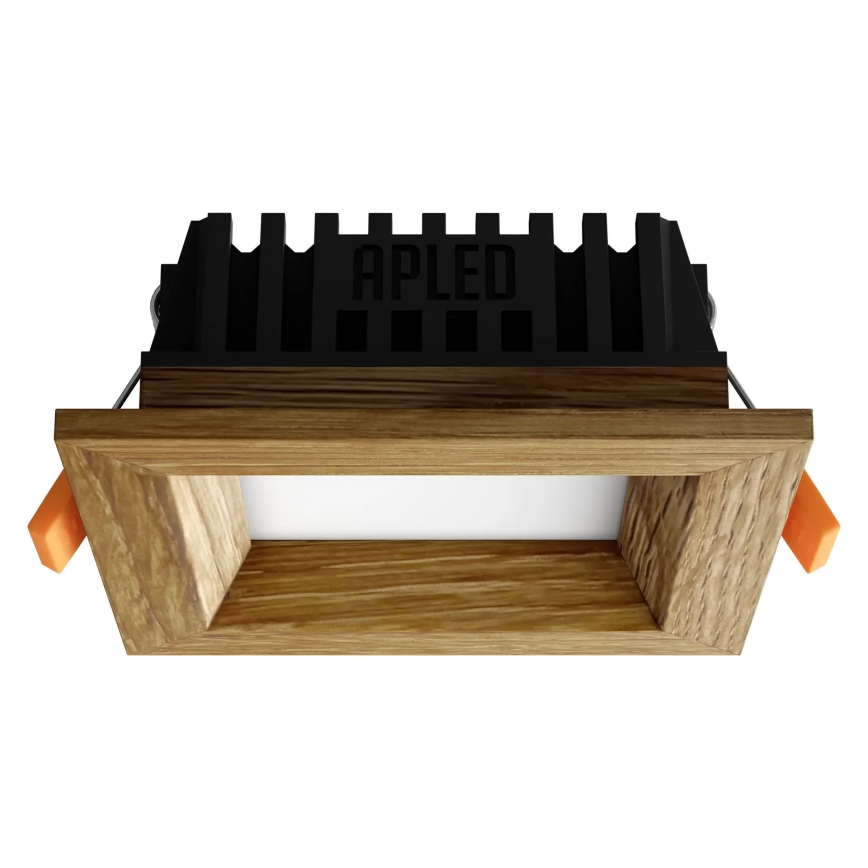 APLED - LED Vgradna svetilka SQUARE WOODLINE LED/3W/230V 4000K 9x9 cm hrast trden les